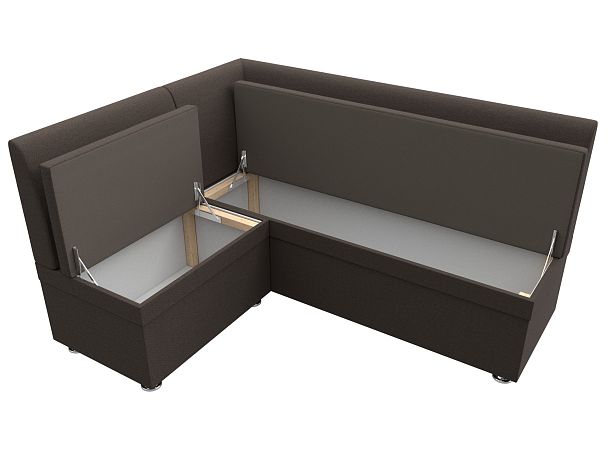 Диван кухонный угловой Уют левый угол Рогожка коричневый - Вид 7