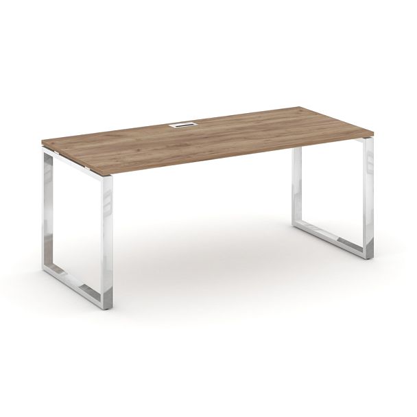 Style Project Direct Lux Стол письменный M-SN-6O.SR-013.M Дуб Табак/Нержавеющая Сталь/Хром 1380*700*750 - Вид 1