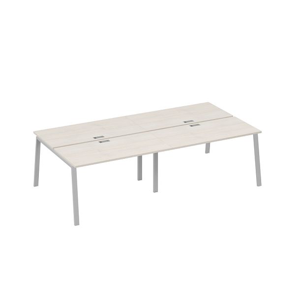 Рабочая станция с каркасе TRE 4х140 A4 А4 Б3 174-2 БП дуб / металлокаркас серый - Вид 1