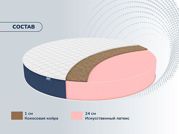 Матрас Димакс  Раунд 25 кокос Диаметр 200 - Вид 2