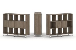 Стайл Проджект Набор стеллажа 1 сторон., 3 яр. SN.NS-341 Вяз Благородный/Металл Белый 1488*400*1248 - Фото предпросмотра