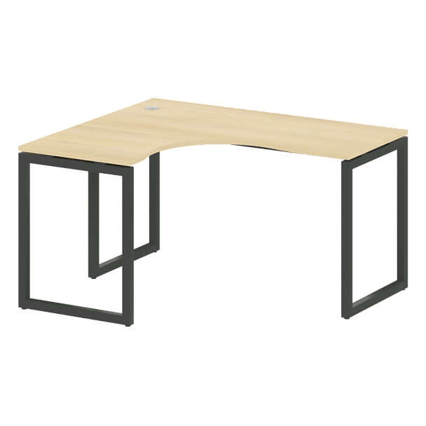Metal System Quattro Стол криволинейный левый на О-образном м/к 40БО.СА-3 (L) Акация/Антрацит металл 1400*1200*750 - Вид 1