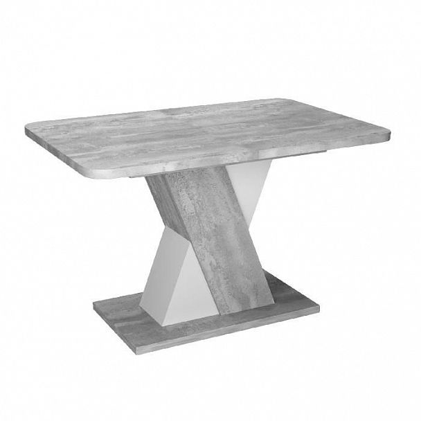 Стол раскладной Bruno (120+40) бетонный камень/белый бриллиант - Вид 1