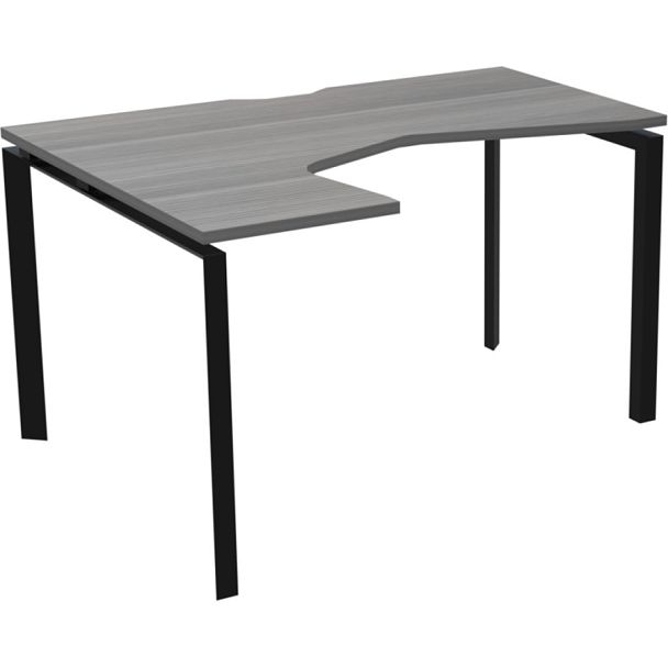 Стол эргономичный левый на металлокаркасе НТМП.П-060.ЛВ Лиственница/Антрацит 1600x1000x750 Аргентум-МП - Вид 1