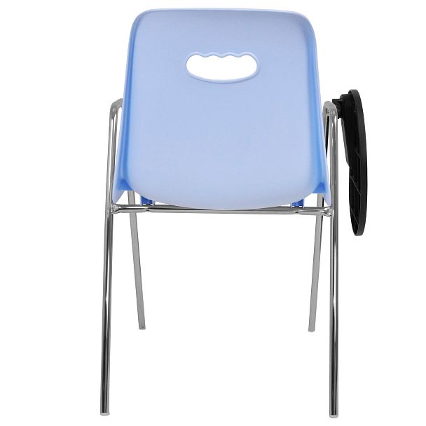 Стул Venezia (4 высокие ножки с подлокотниками + столик TLT) хром, голубой - Вид 3