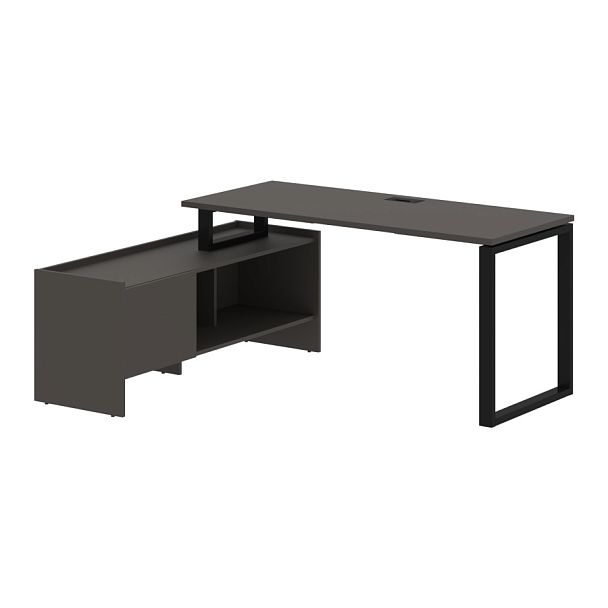 Стол с тумбой EQCT 17614 Мокко/Черный 1760х1400х750 EDIS - Вид 1