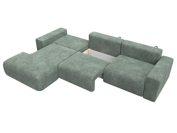 Диван угловой Лига-036 НПБ Классик Лонг левый угол Велюр зеленый - Вид 8