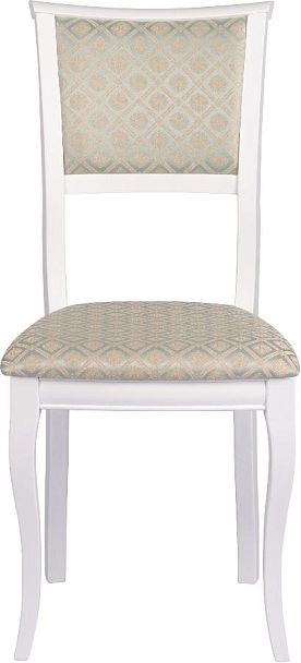 Стул деревянный с мягким сиденьем Камир Белый/Бирюзовый жаккард - Вид 2