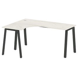 Metal System Стол криволинейный левый на А-образном м/к БА.СА-4 (L) Дуб наварра/Антрацит металл 1600*1200*750 - Фото предпросмотра