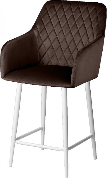 Полубарное поворотное кресло Барли К, Confetti coffee/белый - Вид 2