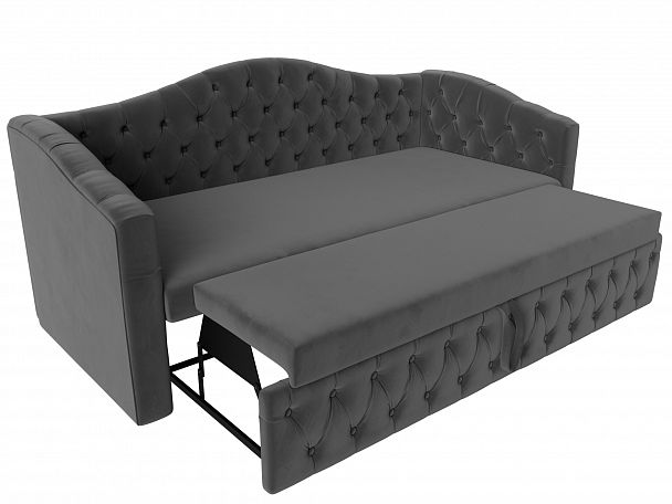 Прямой диван Мечта (полностью велюр серый) - Вид 6