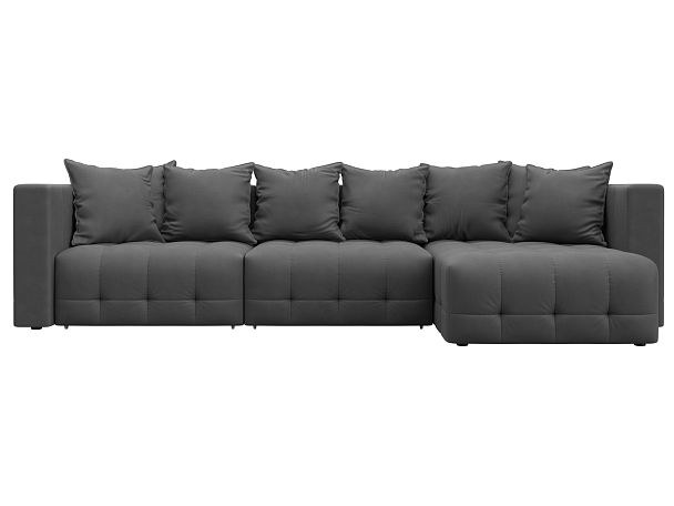 Диван угловой Лига-052 НПБ Лонг угол универсальный Замша серый - Вид 2
