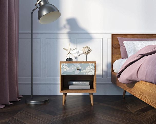 Тумбочка Berber с открытой полкой 39 принт арт BB33/Print_39, разноцветная - Вид 4