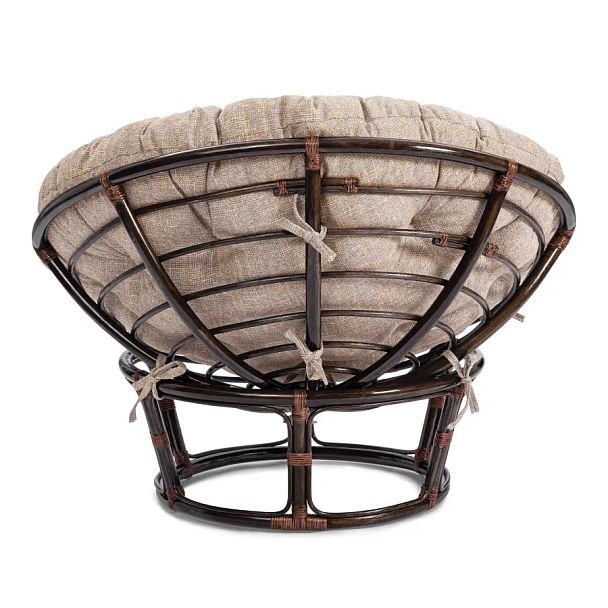 Кресло Папасан/Papasan (23/01 W) /с подушкой и ремешками/Antique brown (античный черно-коричневый) - Вид 3
