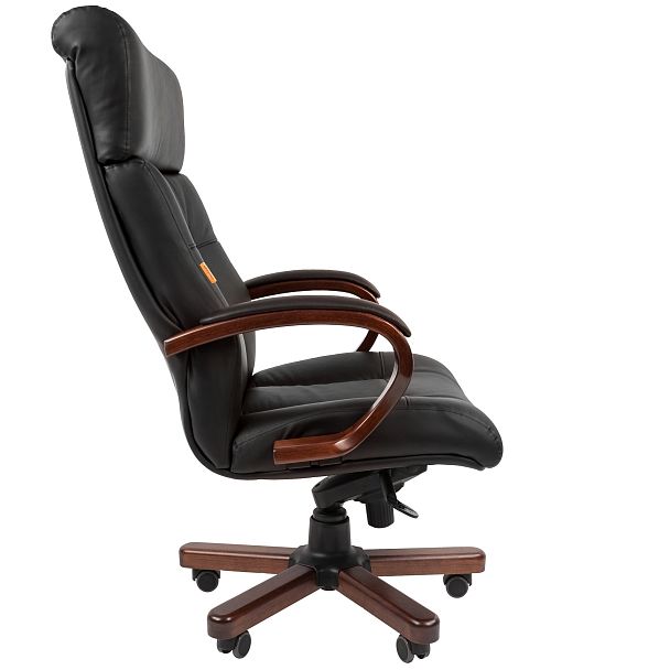 Кресло CHAIRMAN 421, натуральная кожа/экокожа, черный - Вид 3