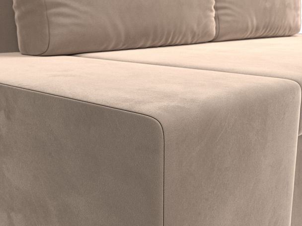 Диван прямой Сан Марко (полностью велюр бежевый) - Вид 4