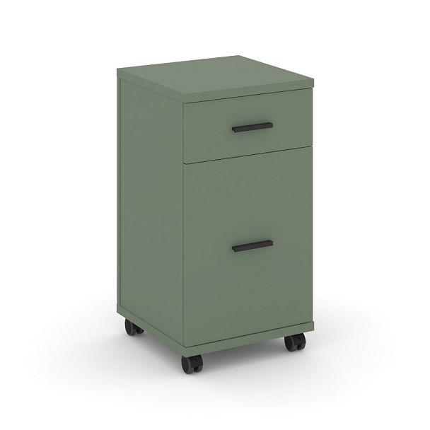 Concept Тумба мобильная 1 ящ.+1 распаш. фасад CN.TUM-011 B Кобо/Металл Черный 420*420*782 - Вид 1