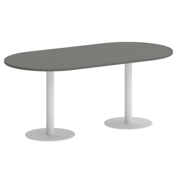 Home Office Стол овальный VR.SP-5-180.1 Металлик/Белый металл 1800*900*750 - Вид 1