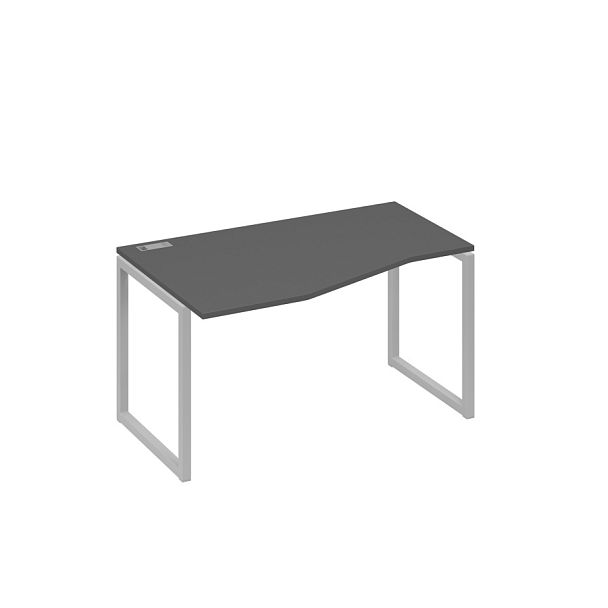 Стол эргономичный левый "Техно" на металлокаркасе QUATTRO A4 А4 Б4 063 БП антрацит премиум / металлокаркас серый - Вид 1