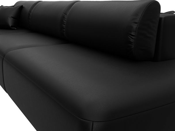 Диван прямой Лига-036 НПБ Модерн Лонг подлокотник слева Экокожа черный - Вид 4