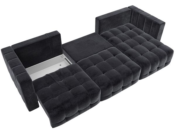 Диван угловой Лига-052 НПБ Лонг угол универсальный Велюр серый - Вид 8