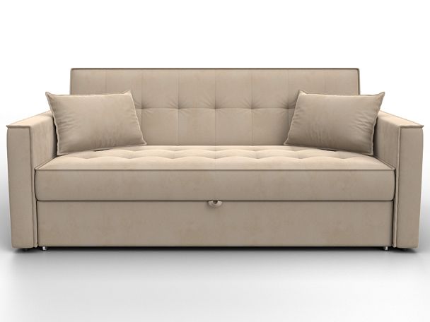 Диван прямой Лига-104 (160) Велюр бежевый - Вид 2