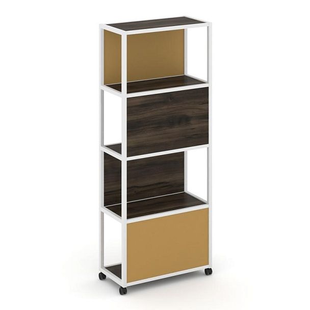 Shelf Mobile Стеллаж 5 уровней 1 секция VR.LT-STK-504.10 Дуб Мали/Металл Белый/W-31 1000*400*2000 - Вид 1