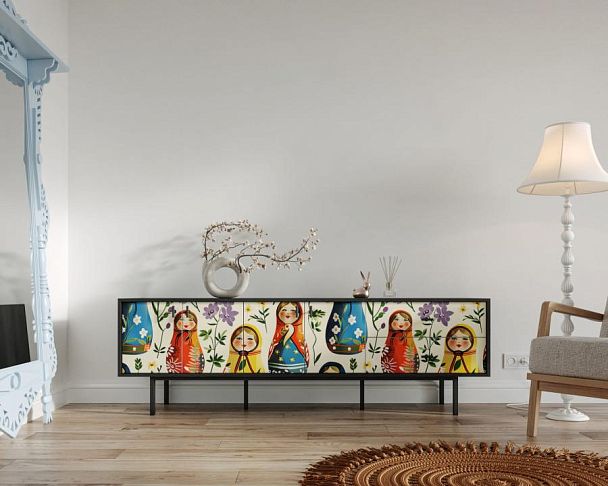 Комод с четырьмя дверками и двумя ящиками Emerson Матрешки арт EM04/Art04 - Вид 4