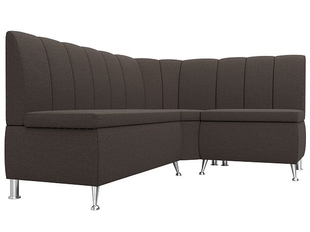 Диван кухонный угловой Кантри правый угол Рогожка коричневый - Вид 3