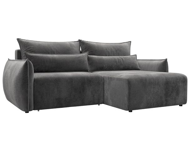 Диван угловой Лига-051 НПБ угол универсальный Велюр серый - Вид 1