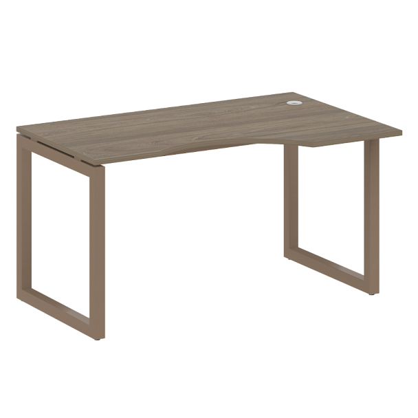 Metal System Quattro Стол криволинейный правый на О-образном м/к 50БО.СА-2 (R) Вяз/Мокко металл 1400*900*750 - Вид 1