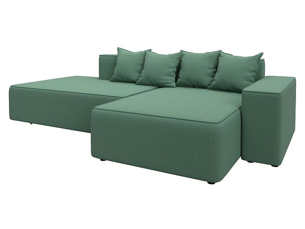 Диван угловой Лига-079 угол правый Рогожка зеленый - Вид 2