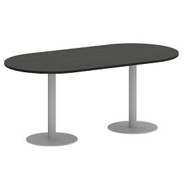 Home Office Стол овальный VR.SP-5-180.1 Суар тёмный/Серый металл 1800*900*750 - Фото предпросмотра