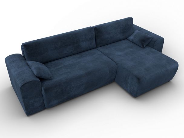 Диван угловой Лига-099 угол универсальный Велюр синий - Вид 6