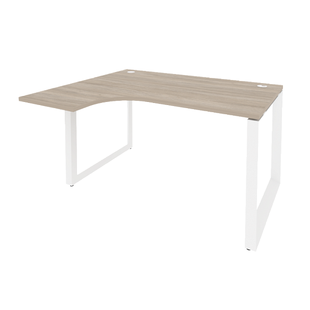Onix Стол эргономичный левый на О-образном м/к O.MO-SA-3 (L) Дуб аттик/Белый металл 1380*1180*750 (800/460) - Вид 1