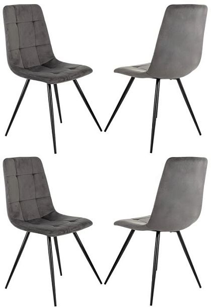 Стул для дома Бюрократ CH-K1_4 комплект 4шт т.серый Holland 18 металл черный на ножках (CH-K1_1/HL18_4) - Вид 1