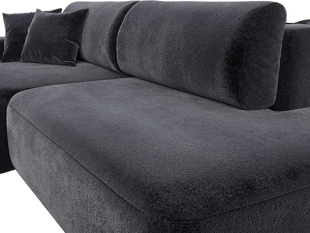 Диван угловой Лига-036 НПБ Модерн левый угол Велюр серый - Вид 4