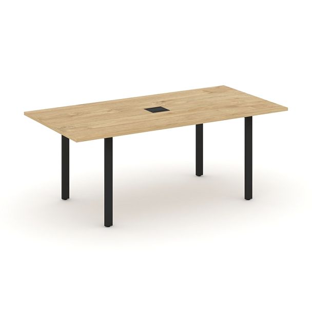 Style Project Direct Direct Стол переговорный SN-6P.SPRG-198 Тиквуд Светлый/Металл Черный 1980*980*750 - Вид 1