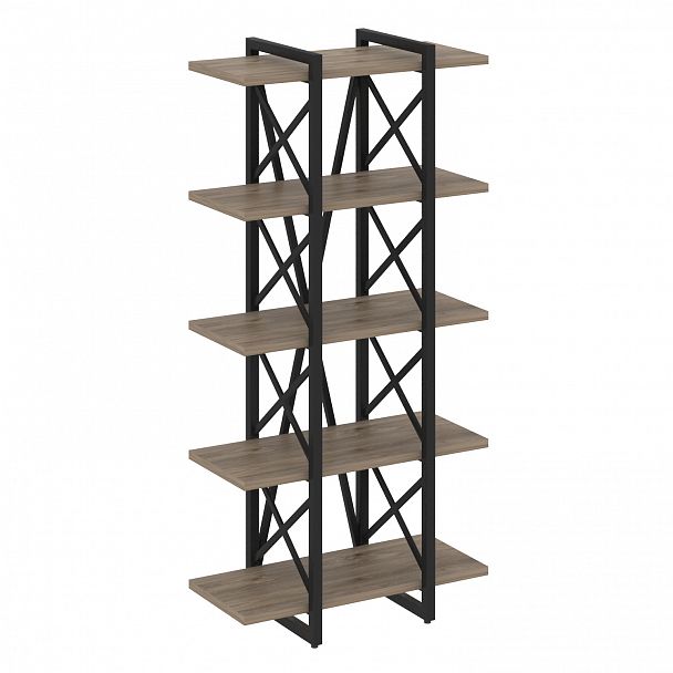 Стеллаж на опорах "Loft" VR.L-MST.O-5.4V тиквуд темный/черный - Вид 1