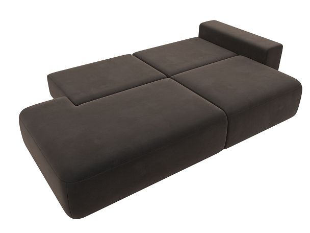 Диван прямой Лига-036 Модерн подлокотник справа Велюр коричневый - Вид 9