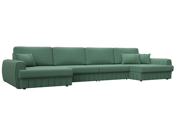 Диван П-образный Лига-057 НПБ Лонг Рогожка зеленый - Вид 1