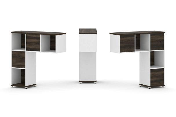 Concept Надставка низкая CN.DNN-001 Дуб Мали/Белый Бриллиант/Металл Белый 1099*365*1130 - Вид 1