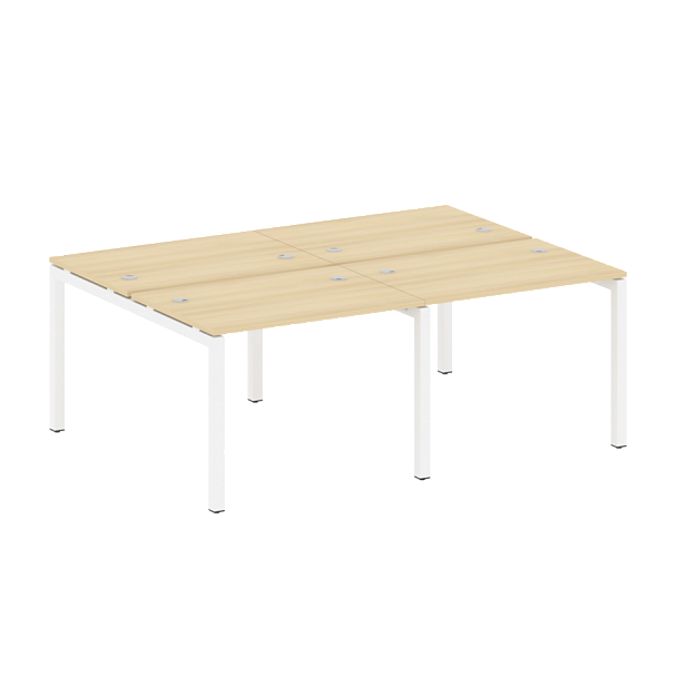 Metal System Quattro Р. ст. на 4 раб. места на П-образном м/к 50БП.СМ-4.1 Акация/Белый металл 2000*1475*750 - Вид 1