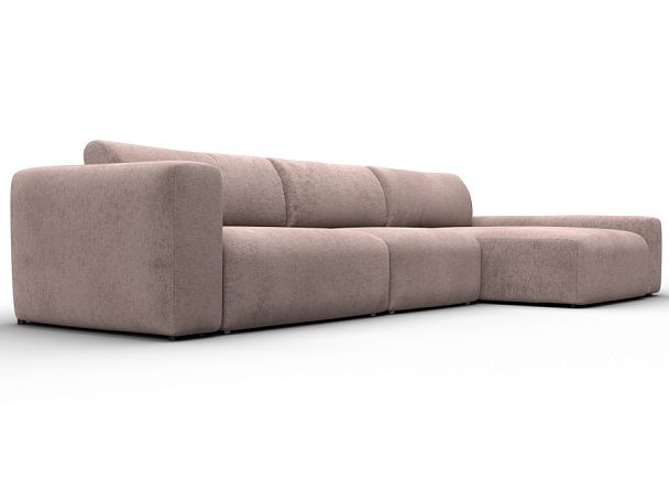 Диван угловой Лига-066 НПБ Лонг угол правый Велюр бежевый - Вид 3