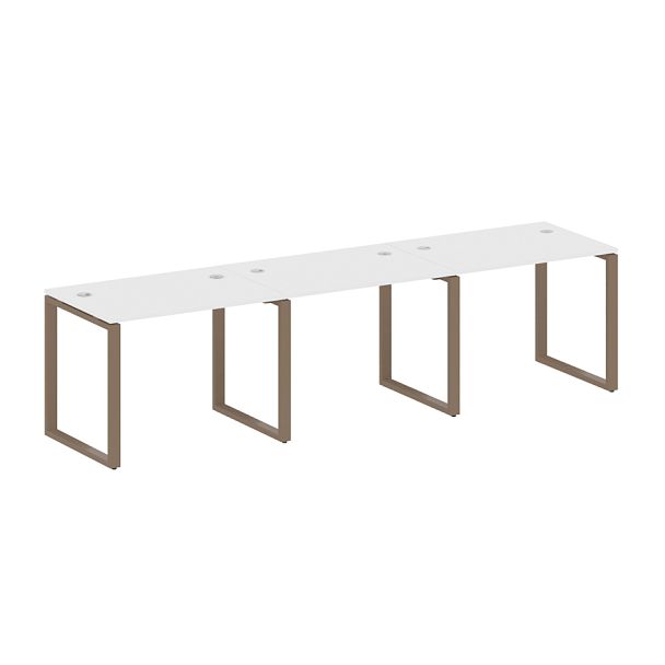 Metal System Р. ст. на 3 раб. места на О-образном м/к БО.СМ-3.1 Белый/Мокко металл 3000*720*750 - Вид 1