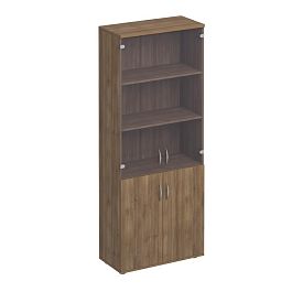 Шкаф для документов со стеклом Комфорт К.379 дуб шамони темный - Фото предпросмотра