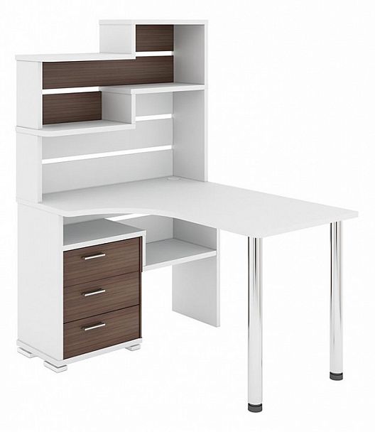 Стол компьютерный Домино СР-132 Белый/Шамони левый - Вид 1