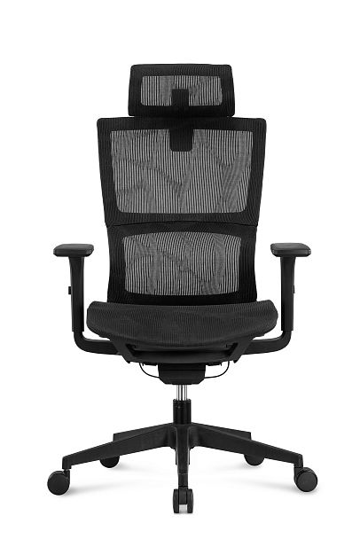 Кресло офисное / Metod / черный пластик / черная сетка / черная сетка - Вид 2