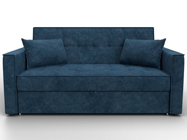 Диван прямой Лига-104 (140) Велюр синий - Вид 2