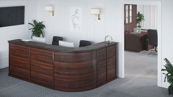 Стойка ресепшн Bern 90x80x120 тёмный орех - Вид 6